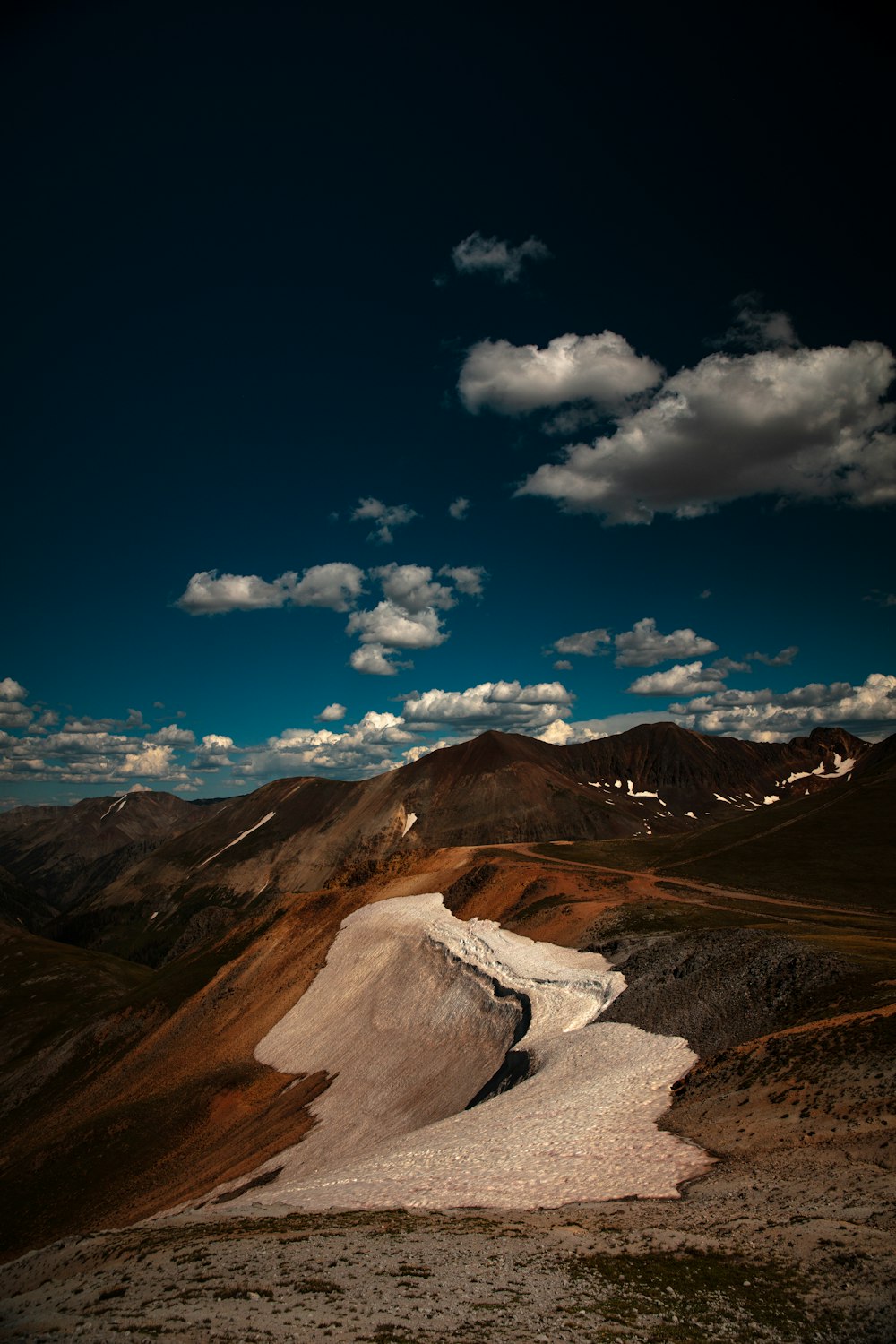 desert under blue and white skies during daytime