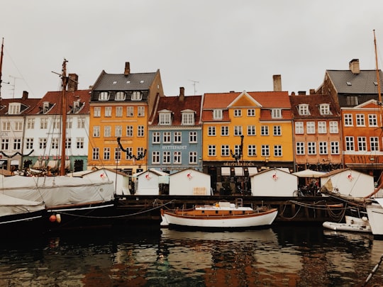 boats near houses in Mindeankeret Denmark