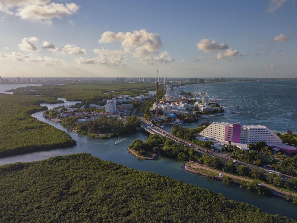 aerial view of island