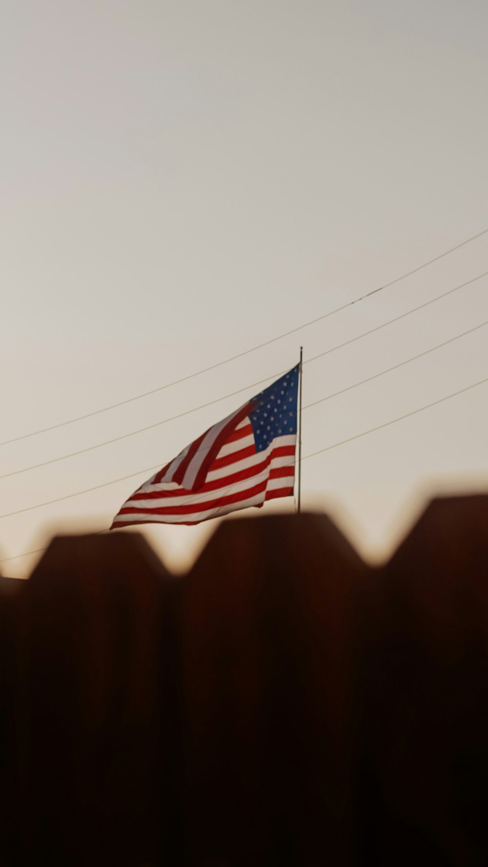 USA flag on focus photography