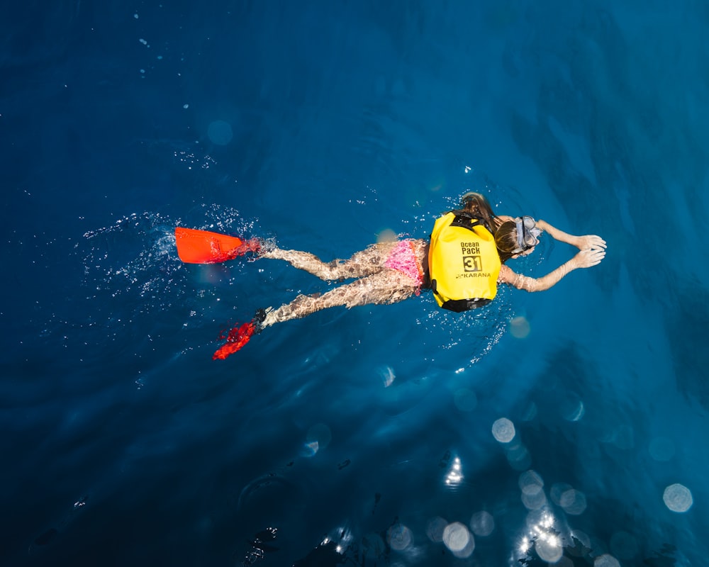 person snorkling in the sea