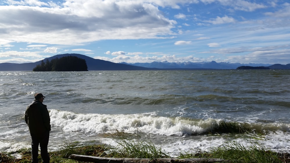 man near shore