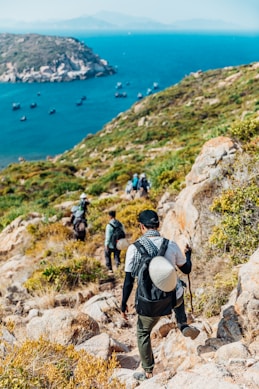 people on mountain