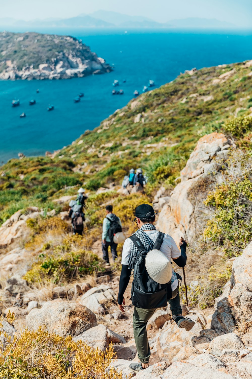 people on mountain