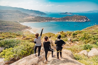 three women on mountain