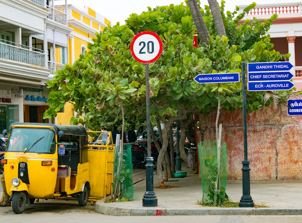 yellow auto rickshaw