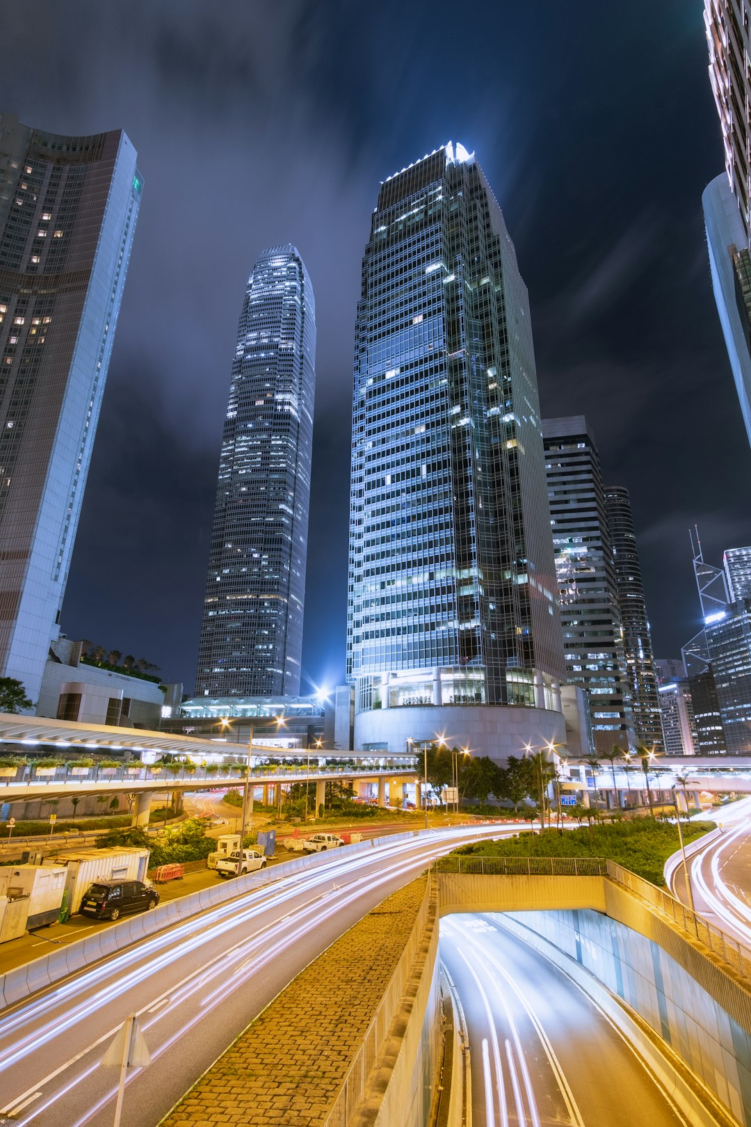 grey curtain building at night