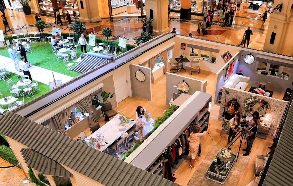 aerial view of clothing store