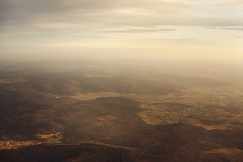 birds eye photography of mountain