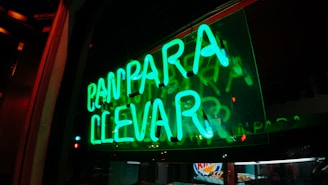green LED lights on wall during night time