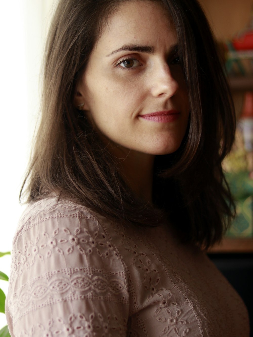 smiling woman wearing white top