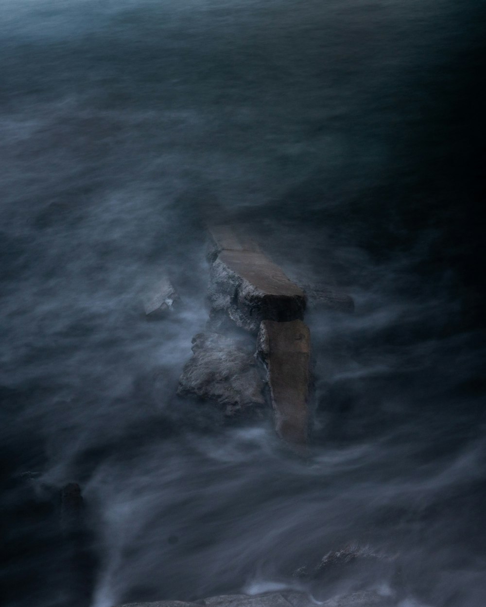 long-exposure photography body of water