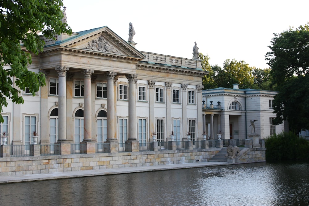 white building near water