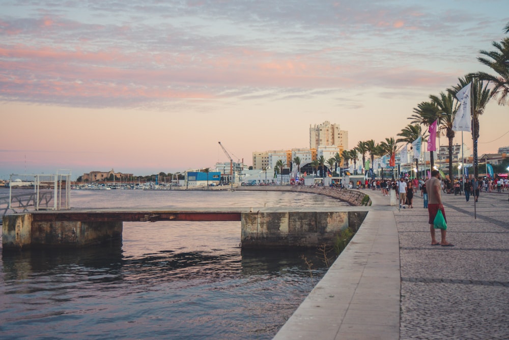 people near sea