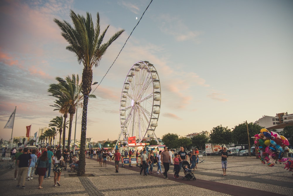 people near Ferris Wheel