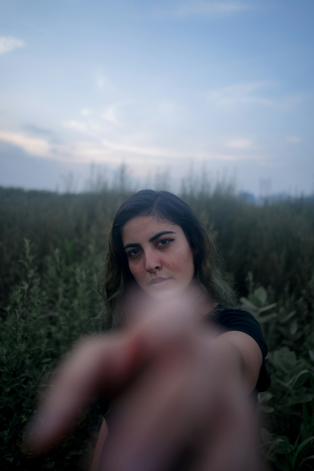 woman near plants