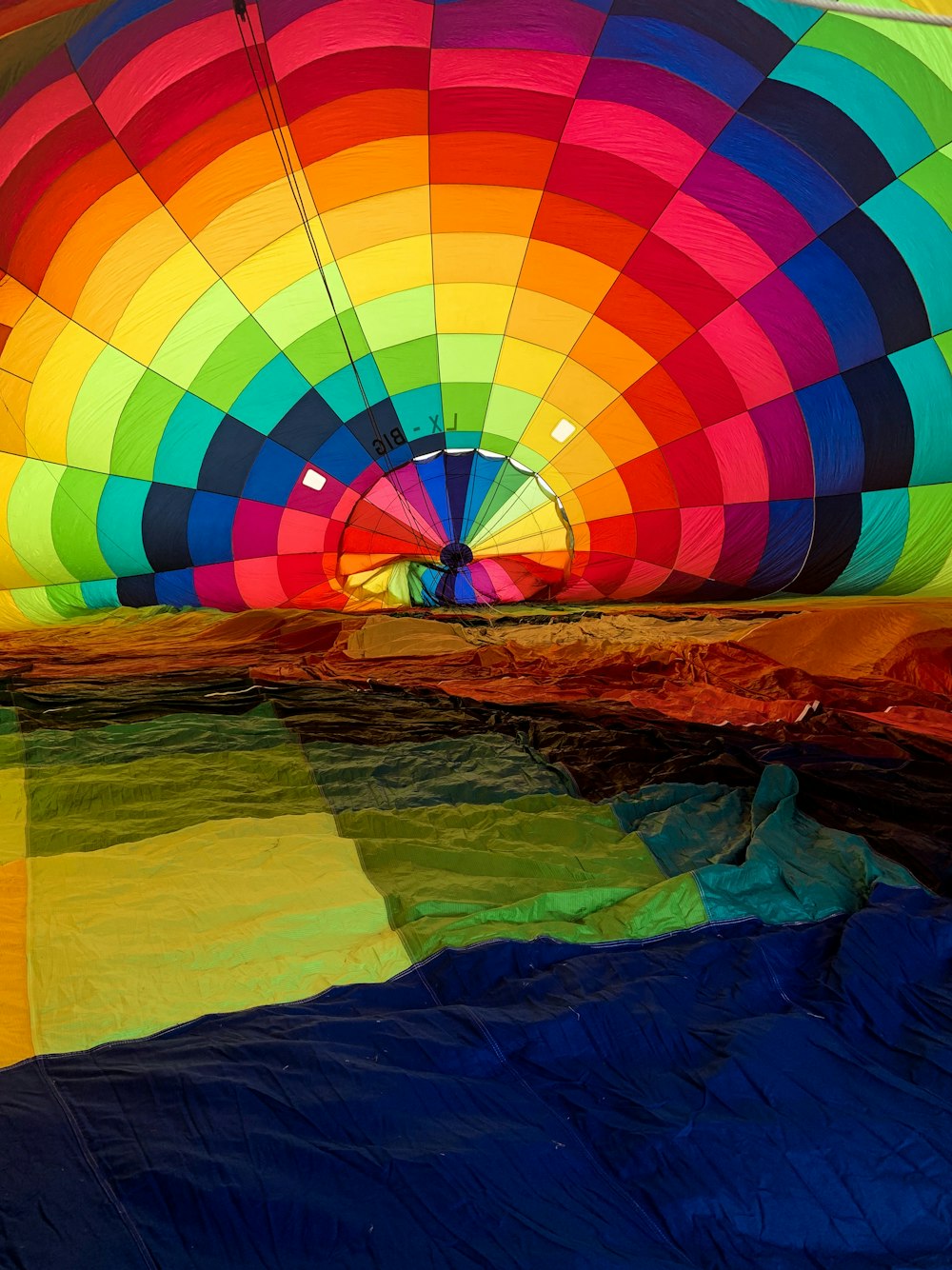 multicolored hot air balloon