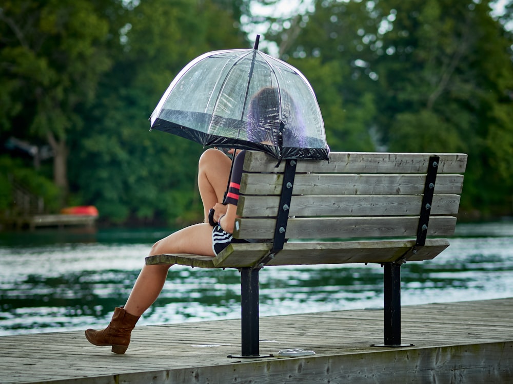 woman sitting on bench