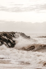 water crashed through rocks