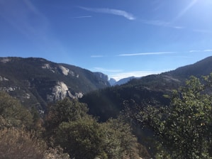 A scenic view of the mountainous landscape surrounding Cavnic, showcasing lush greenery and clear blue skies.