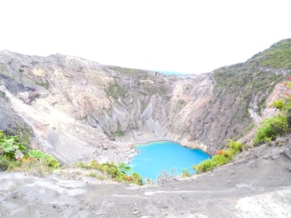 body of water between mountains