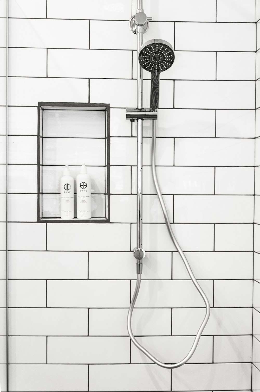 silver-colored shower head