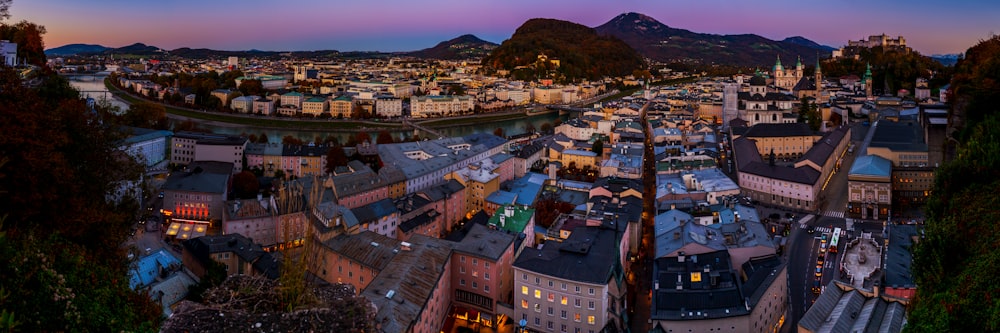 city scape at night photo