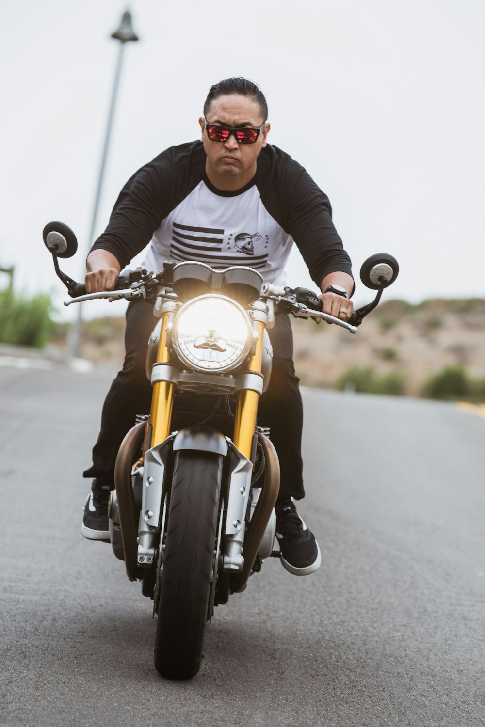 man riding motorcycle