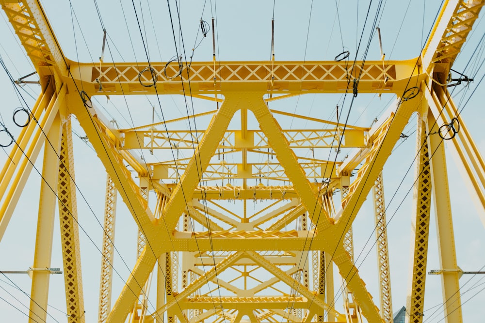 yellow suspension bridge