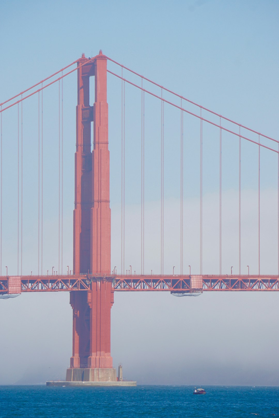 Golden Gate Bridge under clear blue sky