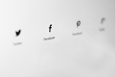 Logos of social media platforms are displayed in a minimalist style on a light gray background. The logos are aligned horizontally, and each is labeled with the name of the corresponding platform.