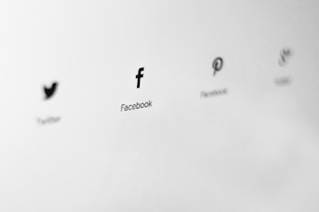 Logos of social media platforms are displayed in a minimalist style on a light gray background. The logos are aligned horizontally, and each is labeled with the name of the corresponding platform.