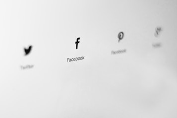 Logos of social media platforms are displayed in a minimalist style on a light gray background. The logos are aligned horizontally, and each is labeled with the name of the corresponding platform.