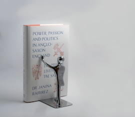 white book on bookend