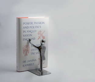 white book on bookend