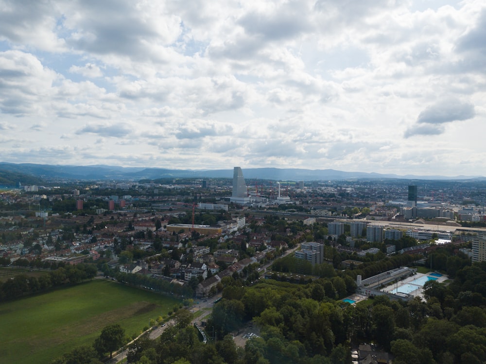 aerial photo of buildings