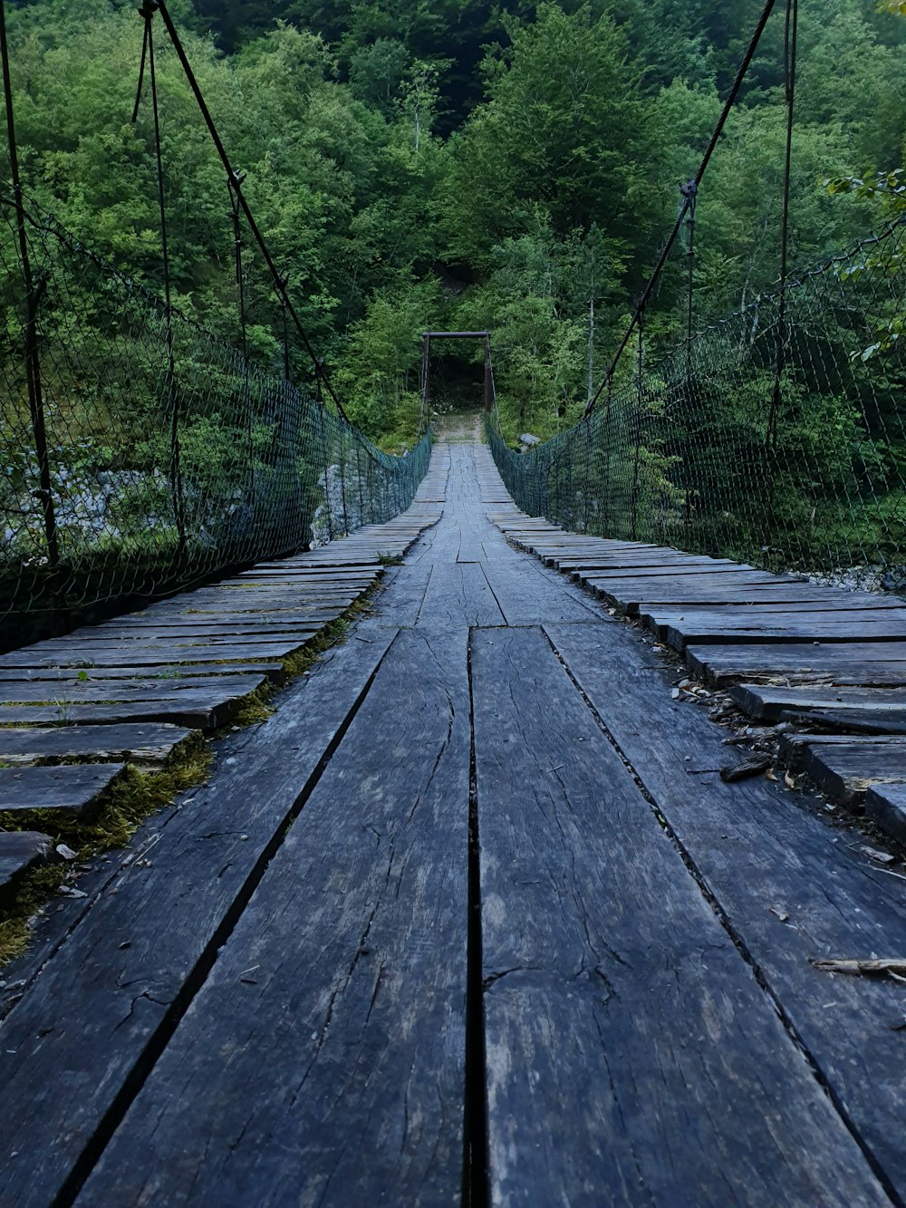 ponte de madeira durante o dia