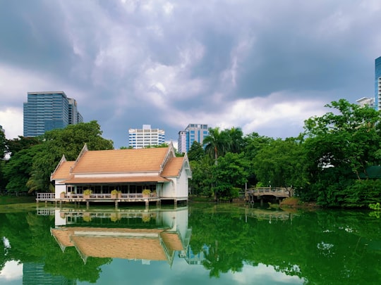 white and brown building in Lumphini Park Thailand