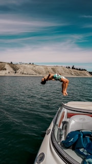 man back flip on boat