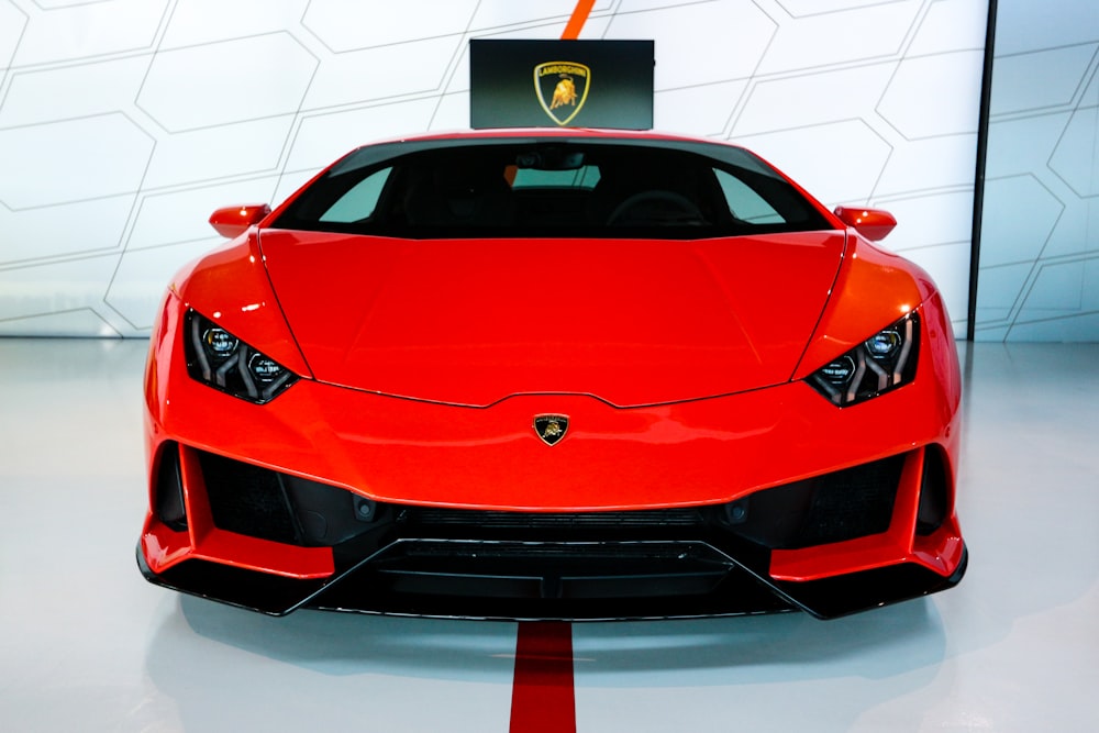 red Lamborghini car