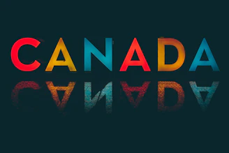 canada text overlay on black background