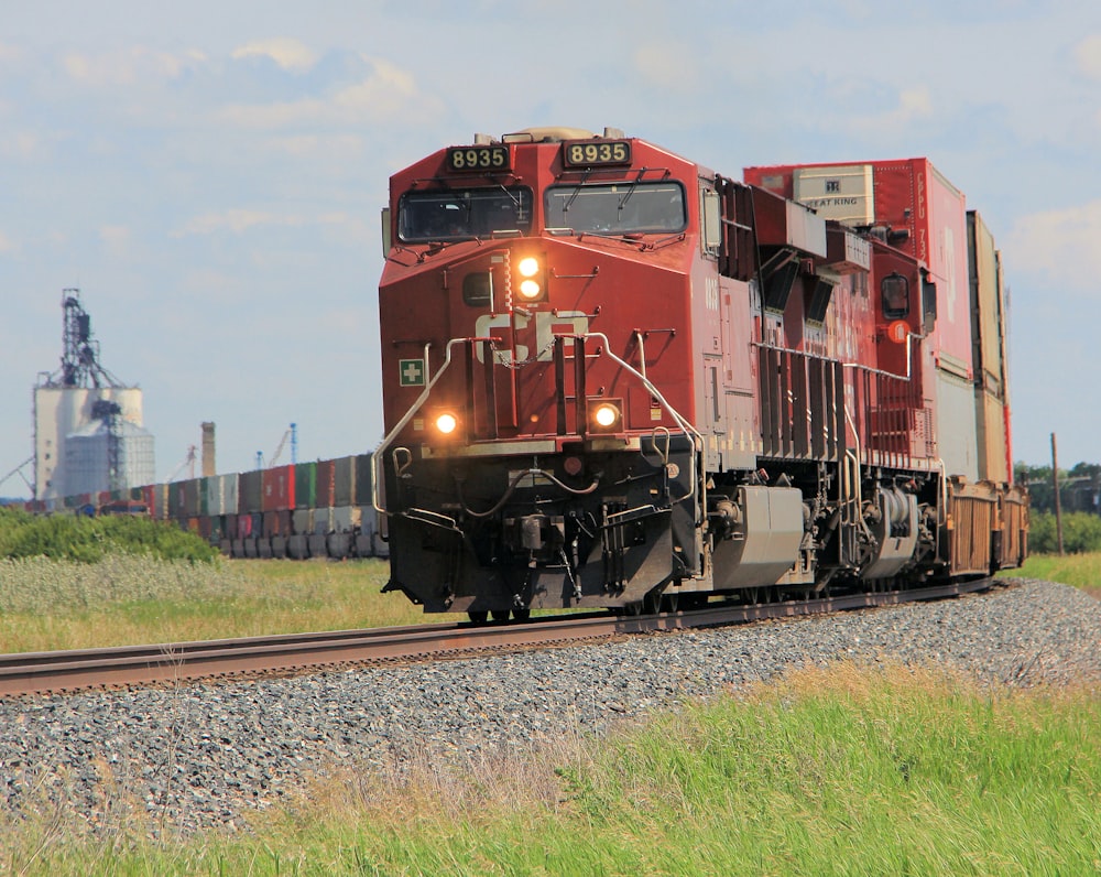 orange locomotive train