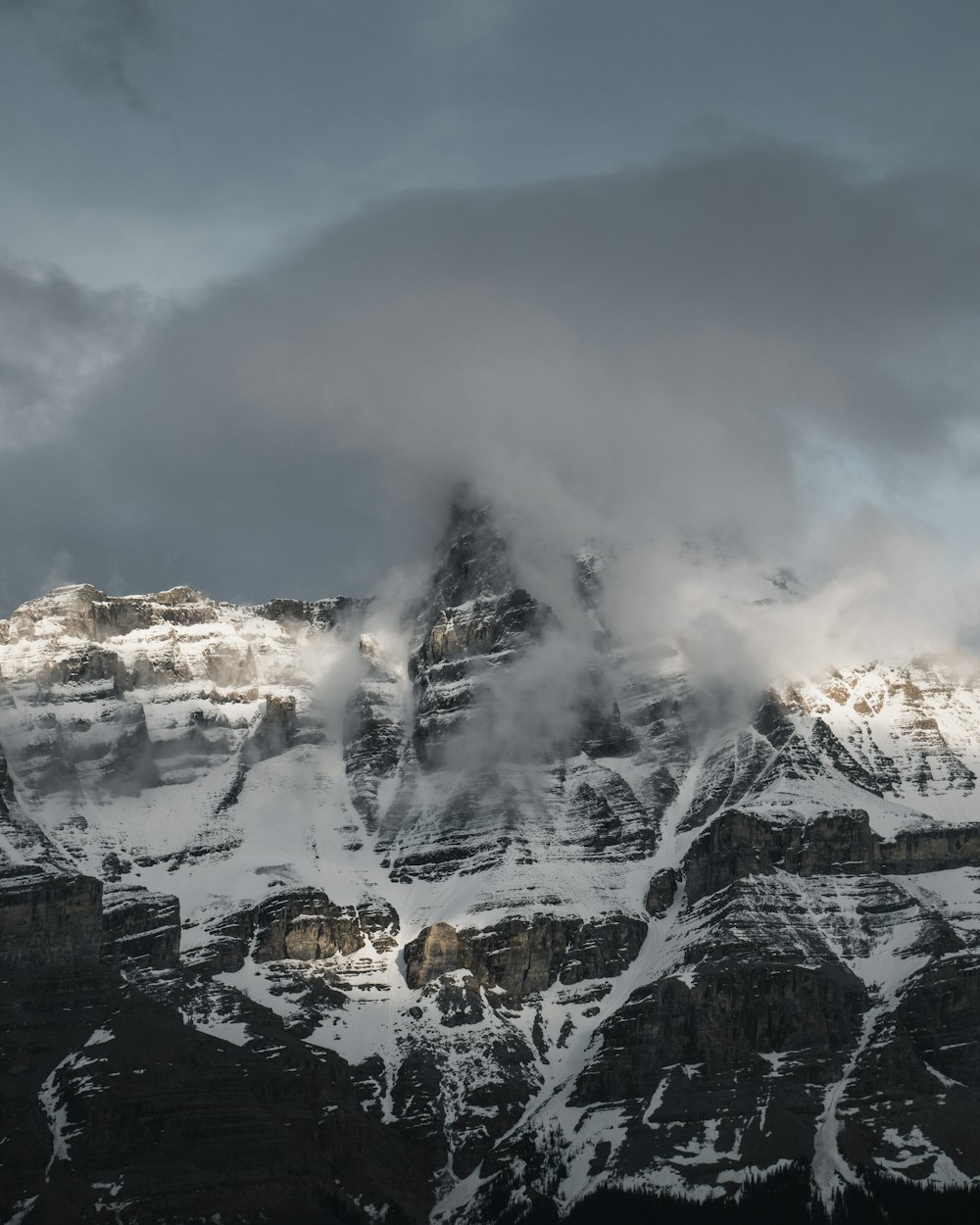 iced-capped mountains during daytime