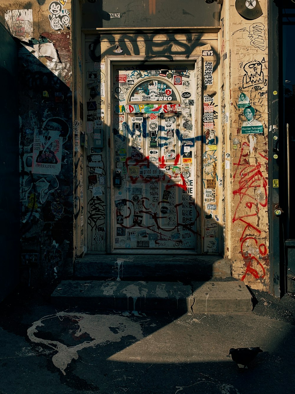 multicolored graffiti art on building