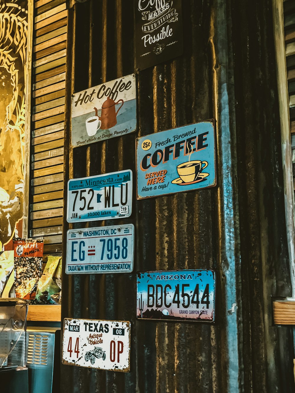 assorted-color license plates