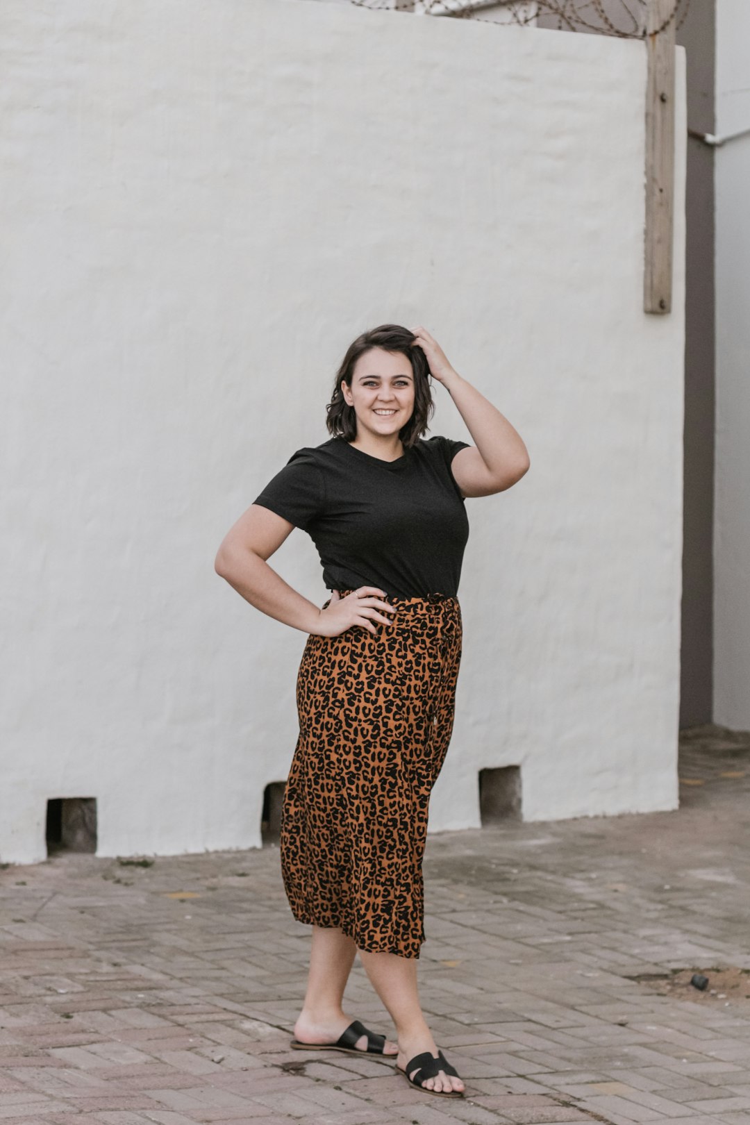 woman standing near wall