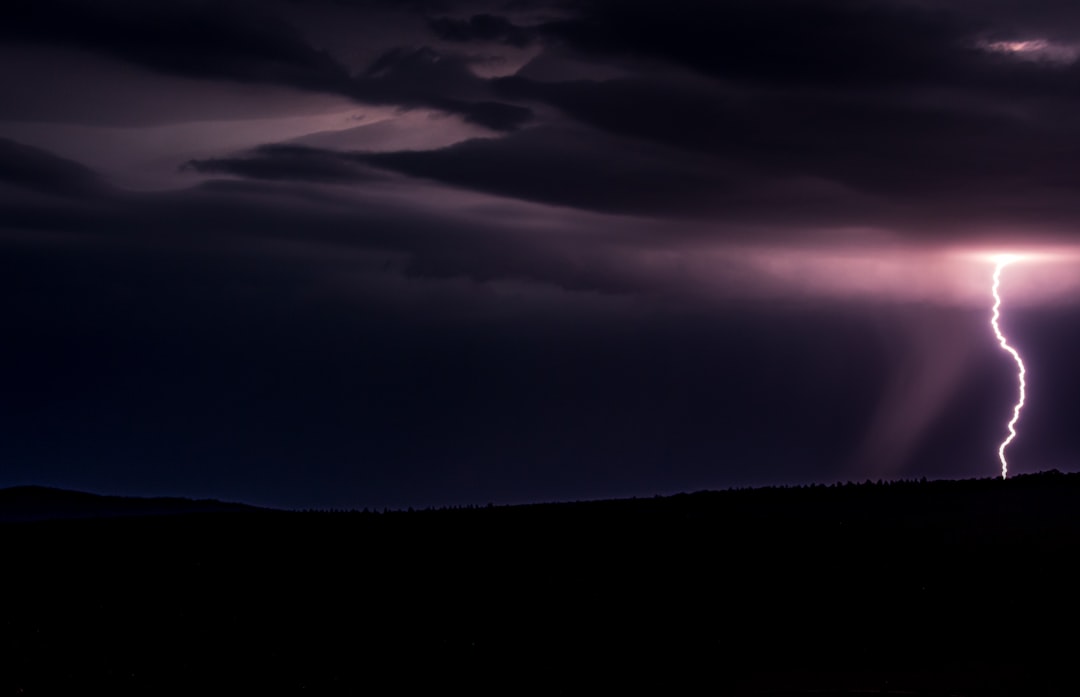 silhouette photo of lightning