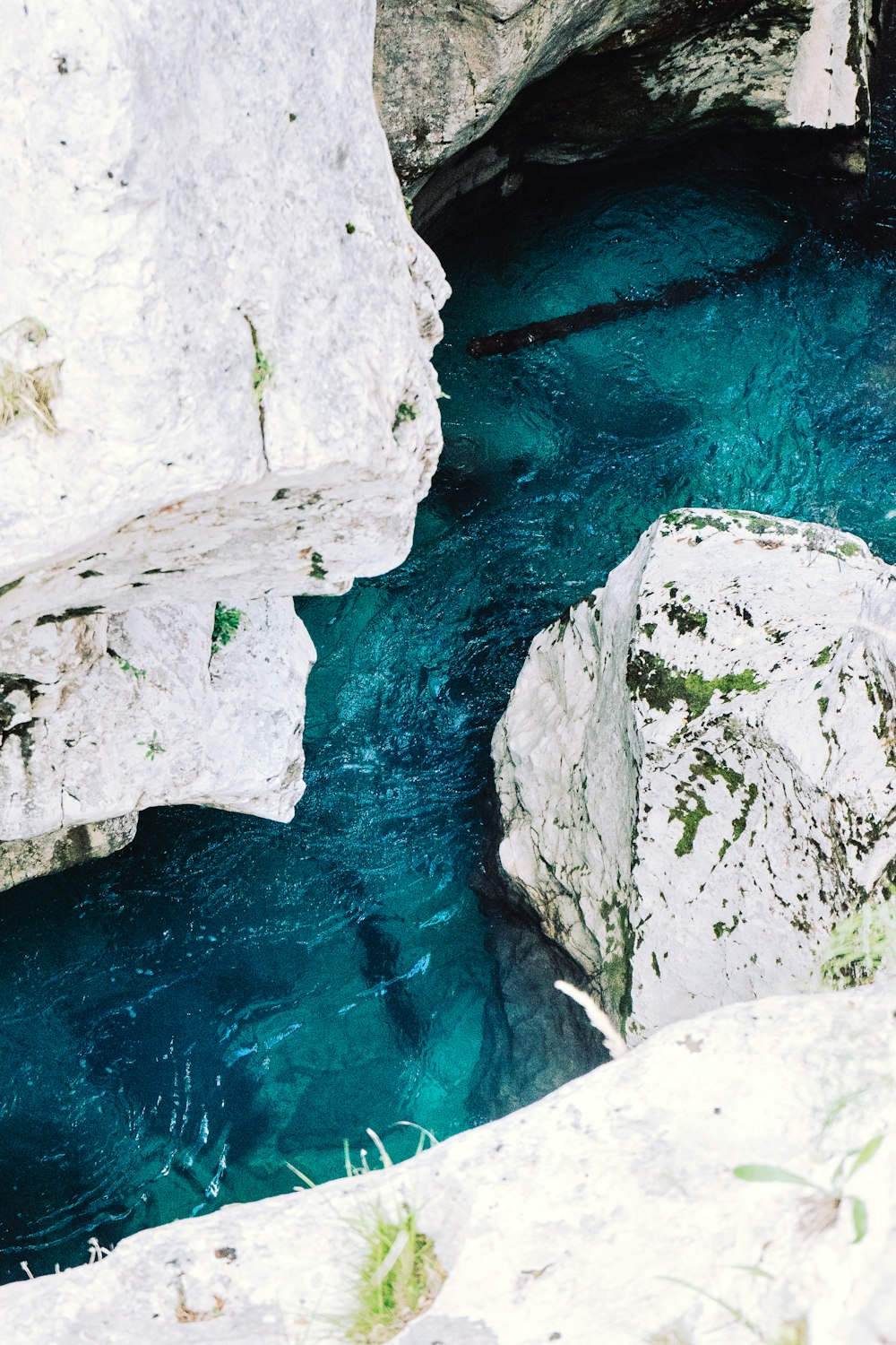 body of water between mountain