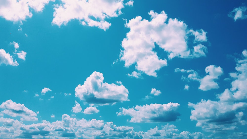 white and blue clouds