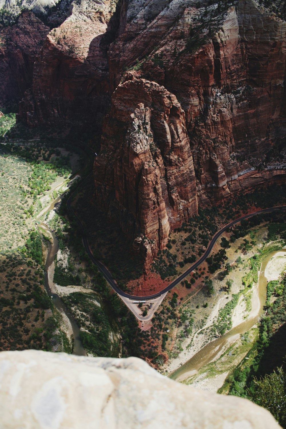 aerial view of canyon